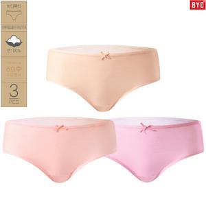 BYC 고급 60수 순면 미디 여성 삼각팬티 3매세트