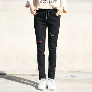 동대문스타일 여자 기모청바지 밴딩 스판 빈티지 여성 본딩 블랙진 OB792