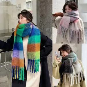 엔비 아크 머플러 무지 니트 숄 목도리