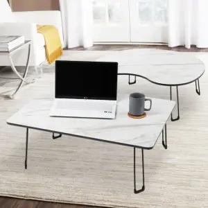 블랙마블테이블 땅콩책상 원룸 좌식 작은 티 탁자