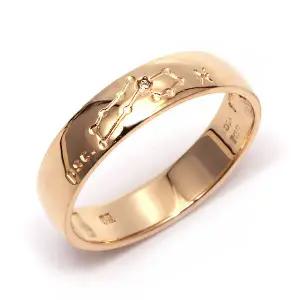 18K 반지 심플 별자리 물고기자리 옐로골드 금반지 NAR8055