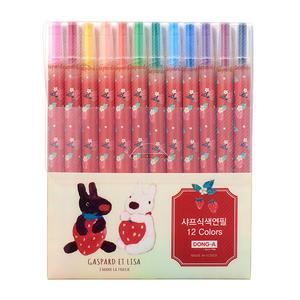 동아 가스파드와 리사 색연필 12색 돌돌이 샤프식 초등 유치원 입학 미술 준비물