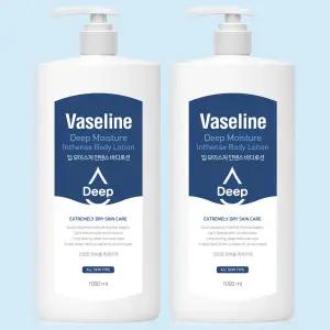 바세린 딥 모이스처 고보습 바디로션 1L 2개 끈적임없는 대용량 저자극