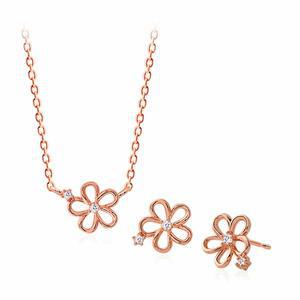 [메리그린] 쥬얼리 2종 세트 플라워리 (14K 골드필드 귀걸이+목걸이)