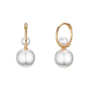 14K 귀걸이 원터치 링 금귀걸이 더블 진주