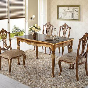 크로 엔틱 마호가니원목 4인 식탁세트