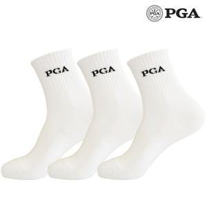[기타]PGA 남성 압박 쿠션 이중바닥 중목 3족 세트 양말