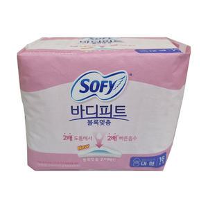 쏘피 바디피트 볼록맞춤 29cm 생리대 날개형 대형 16개입 3개
