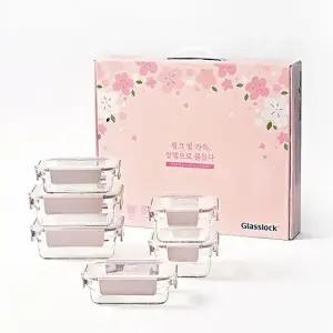 글라스락 퓨어 샌드핑크 혼합 6조 선물세트