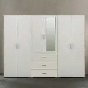 장인가구 큐비 2400 옷장세트 (800 3단서랍 거울 행거형+800행거 이불형+800 행거형)