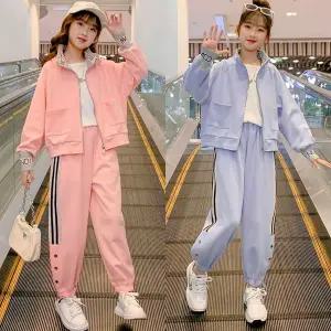 [삐삐네옷가게] 여아 주니어 파스텔포켓 봄가을 집업 초등학생 트레이닝 상하