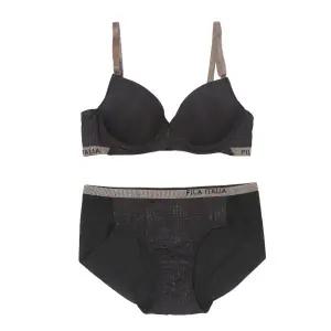 [롯데백화점]휠라언더웨어 트렌드 엠보 여성노와이어브라팬티세트 BADRF6681FBLK