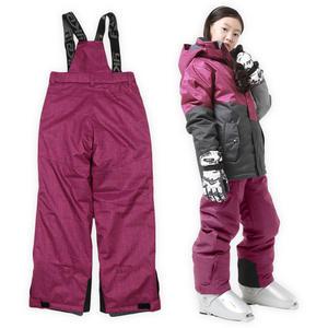 와이키 주니어 스키 보드복바지 버건디 YP-1050 WIDE 방한 멜빵형