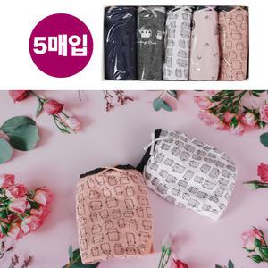 탑라인 MZ감성 코이 데일리 여성 미디 팬티 5P 세트/요일팬티/20대속옷