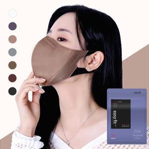 필나인 이지핏 데일리 새부리형 2D 컬러 귀편한 넓은 부직포끈 마스크 대형 25매입