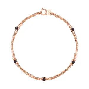 갤러리아 여자 14K 팔찌 체인 금팔찌  블랙 스피넬