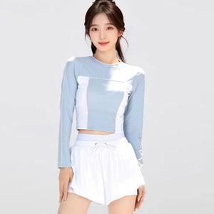 스보리 여성 군살커버 크롭 래쉬가드 수영복 세트 2color