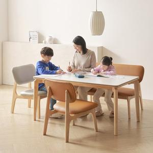 [헤닝] 오트밀 세라믹 4인 낮은식탁 세트 1400 의자2 벤치1