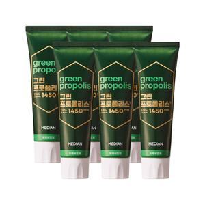 아모레퍼시픽 메디안 그린 프로폴리스 1450 PPM 100g×6개 고불소 구강케어 잇몸질환