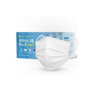 퓨어시스 국산 덴탈 마스크 MB필터 여름 일회용 대형 50매 흰색