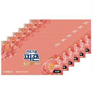 피죤 리치퍼퓸 시그니처 건조기용 시트형 섬유유연제 라 피에스타 본품 40p 6개 40매