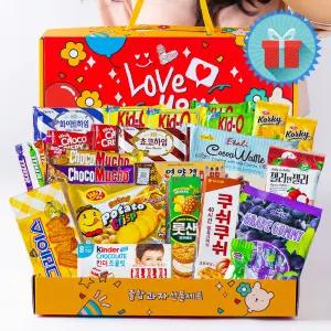 러브유 프리미엄2호 한아름 사이즈 종합과자선물세트 단체 행사 선물용 시상품 간식꾸러미 손잡이 박스