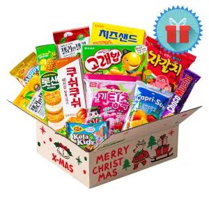크리스마스 카톤 해피 루돌프 선물박스 2호 종합과자선물세트 성탄절 단체 간식꾸러미
