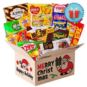 크리스마스 카톤 메리 산타 선물박스 1호 종합과자선물세트 성탄절 단체 간식꾸러미