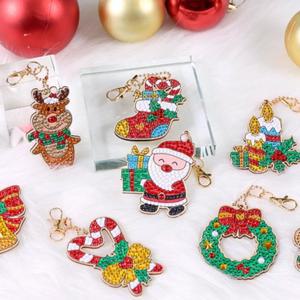 크리스마스 보석십자수 키링 12종세트 트리 장식 열쇠 고리 가방 걸이 꾸미기 소품 연말 어린이 선물