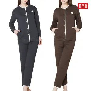 BYC 에어메리 베이직 여자 앞단추 내복 실내복 상하세트 / 실내외 편안하고 따뜻한 실내복 내의