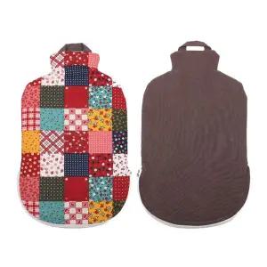 [파쉬]커버만-파쉬 보온물주머니 퀼트모자이크패턴 면커버 2L용