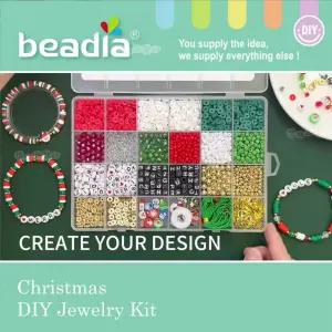 1995PCS 크리스마스 팔찌만들기 diy 세트 신제품 비즈 재료 만들기 목걸이 선물 x-mas