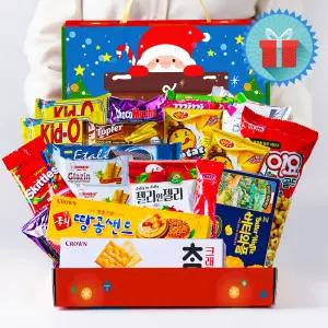 크리스마스 산타2호 아담 사이즈 패키지형 종합과자선물세트 간식꾸러미 손잡이 박스 단체