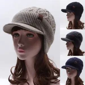 남녀공용 겨울 니트 비니 귀달이 모자 여성 남성 따뜻한 방한모 골프 등산 스포츠 겨울모자 챙모자
