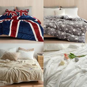 고급 유니언잭 영국기 겨울 극세사 차렵 이불 양면 침구 호텔