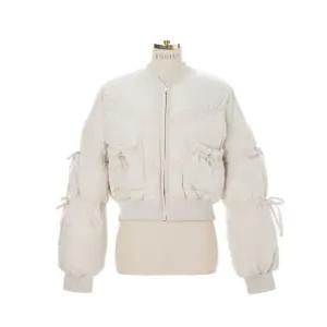 [에고이스트] 리본포인트 셔링 숏 패딩 EQ1NZ160