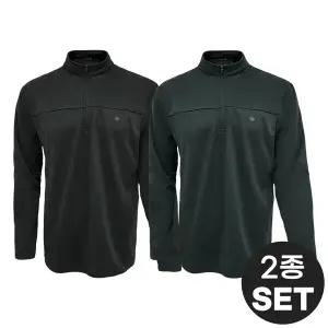 (마운틴벨리) 1+1 남성 기모안감 컴포트 반집업 플리스 티셔츠 MVT3416