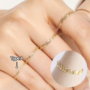 [엘렌쥬얼리]14k 샤이니 체인 금 반지 Type A
