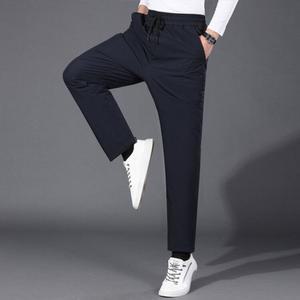 EAMT 남자 면 바지 화이트 구스다운 캐주얼 팬츠 겨울 기모 스트레이트 핏 솔리드 EUNG4