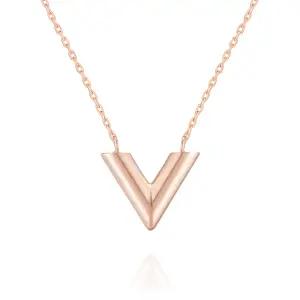 메종드쉬 14K 골드 금 목걸이 통통 브이