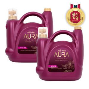 샤프란 아우라 딥센트 스윗만다린 대용량 섬유 유연제 5.5l x 2개