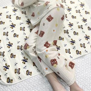 안심 방수 패드 생리 아기 침대 순면 언더 매트 S-XL