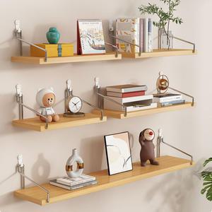 무타공 벽선반 원목 벽걸이 접착식 인테리어 우드 수납 선반 3size