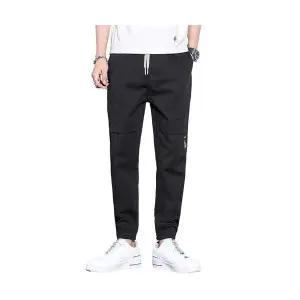남성 깔끔한 배기핏 바지 스판 조거 9부 슬랙스 소프트 배기 트레이닝 자수패션 카고팬츠 운동 캐주얼 힛템