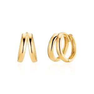 갤러리아 [비앤비골드] 18K 사선 더블링 원터치 귀걸이 S 한쌍 PNE40669