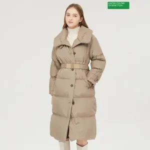 베네통 하이넥 벨티드 덕 롱 패딩 BAPDF8361BG