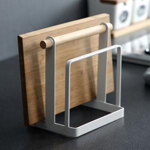 2구 화이트 스틸 도마거치대