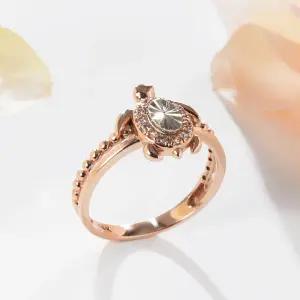 18K 장수 거북이 로렉스컷 두줄 반지 SRS41388