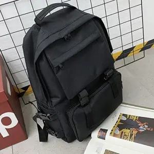 멀티포켓 블랙 검정 책가방 다용한 수납 가능 백팩-WFHS5MC