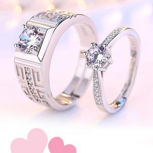 약혼 결혼용 S925 실버 지르코니아 커플링 반지세트 레트로 디자인